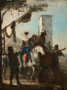 Johann Heinrich Schonfeldt Halt vor dem Gasthaus oil painting